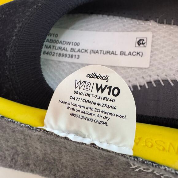 Allbird Shoes Womens US10W Black Natural Merino Wool Knit TreeBreezer Flat - Picture 2 of 12